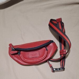Coach Red and Black Leather Bag